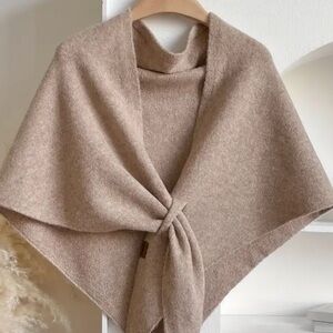 Pashmina Khaki or Black Colored Wrap Shawl NIP